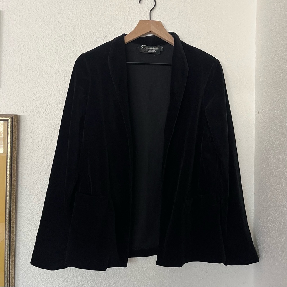 VTG Chaus Black Velvet Women's Jacket